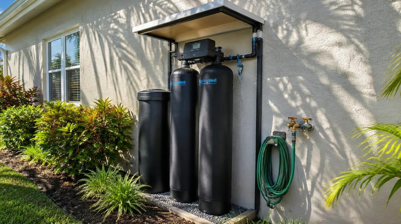 Water filtration system installed beside a South Florida home — Water filtration in Loxahatchee