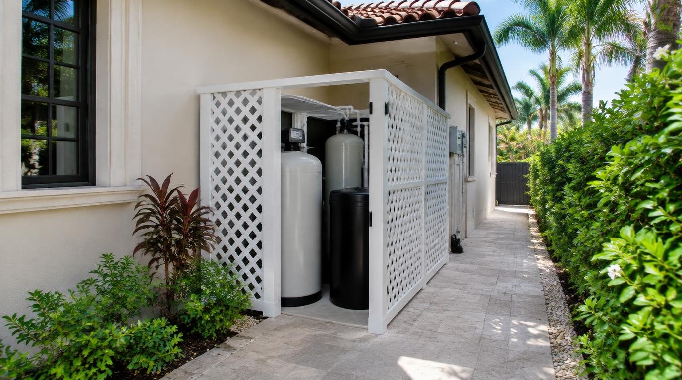 Water filtration system installed beside a South Florida home — Water filtration in Wellington
