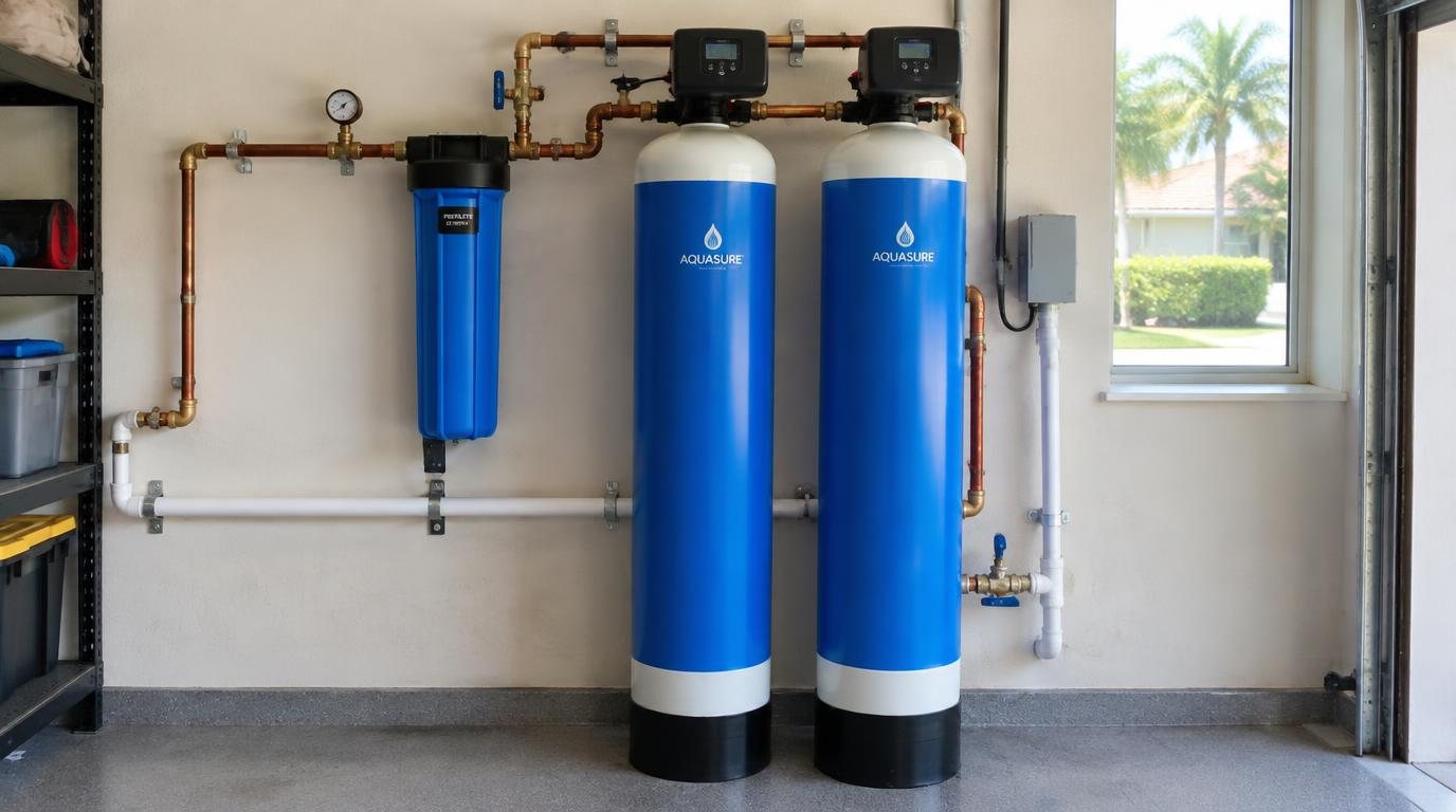Whole-home filtration tank at an oceanfront Highland Beach home