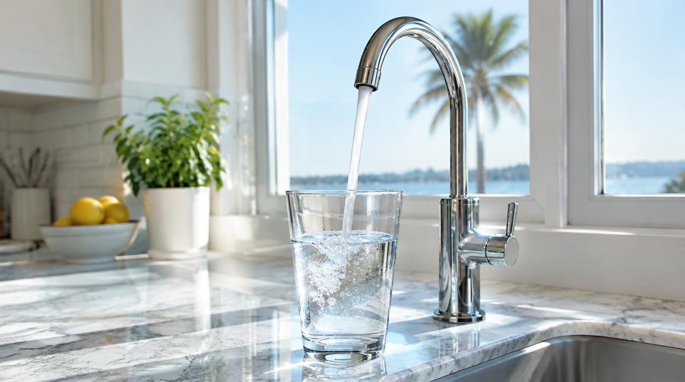 Water filtration system installed beside a South Florida home — Water filtration in Boca Raton