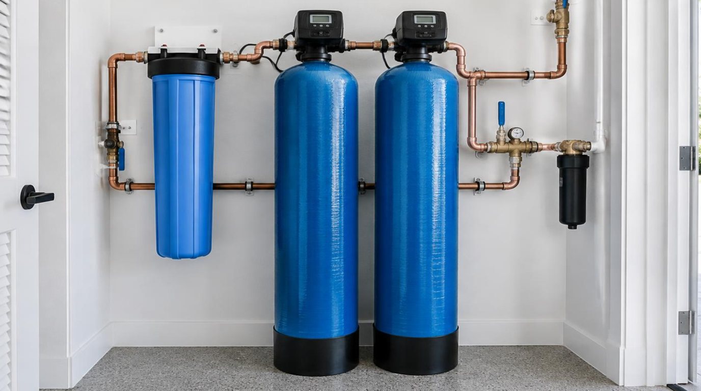 Water filtration system installed beside a South Florida home — Water filtration in Delray Beach