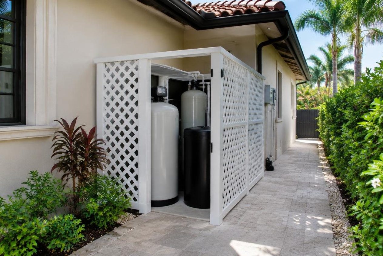 Water filtration equipment serving a Palm Beach Gardens country club with a manicured lawn